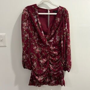 Forever 21 floral printed long sleeve mini dress